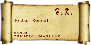 Hotter Kornél névjegykártya