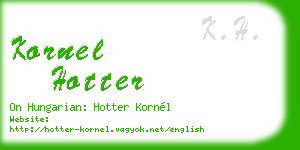 kornel hotter business card